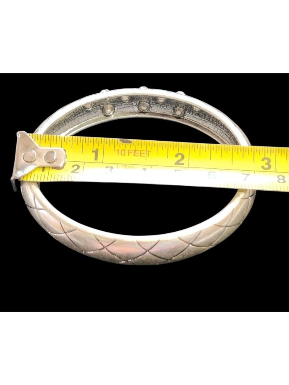 2 Silver Tone Bracelets PAJ Bangle, 5 Strand Chain Link Sparkling Casual Jewelry - Picture 10 of 15